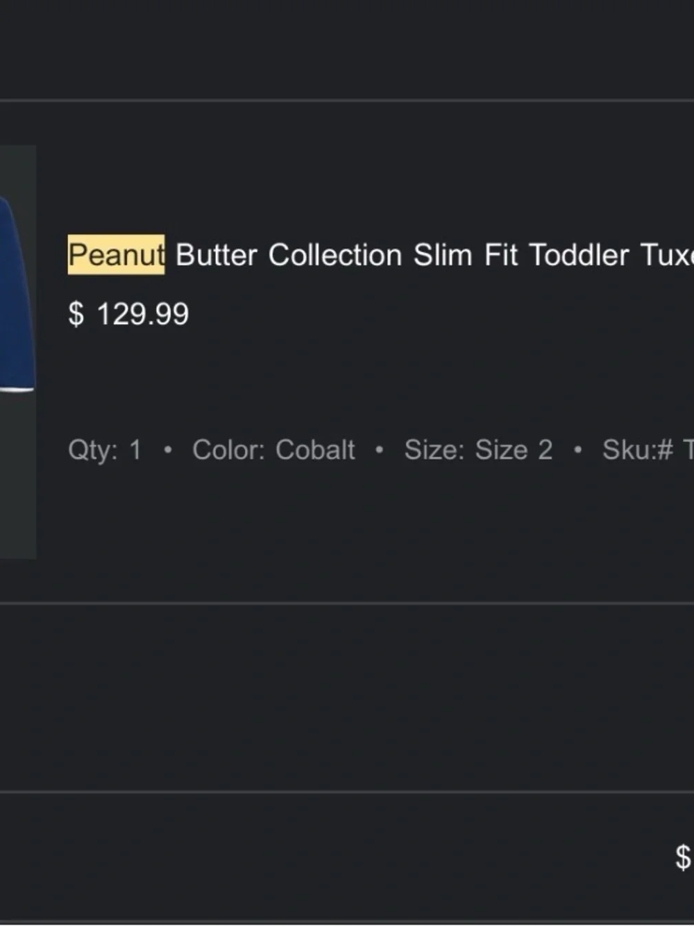 Men’s wearhouse peanut butter collection 2t cobalt blue suit.